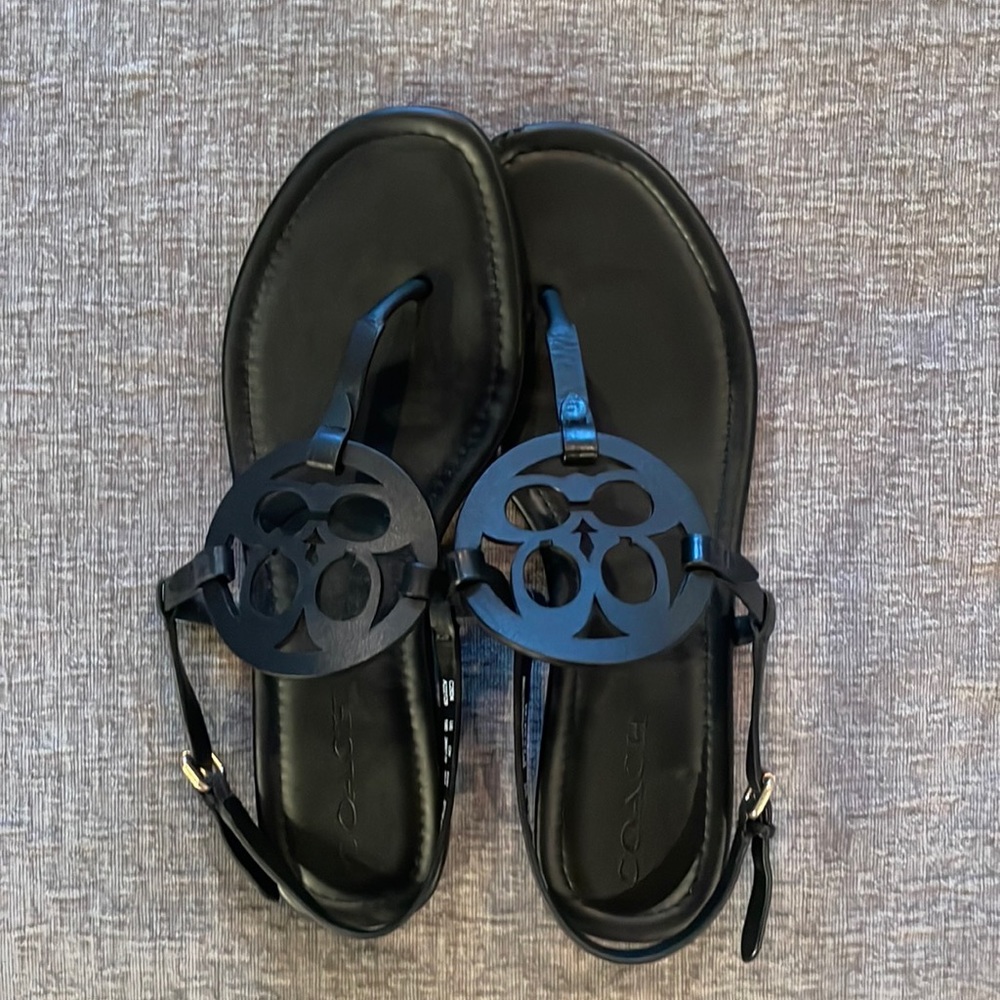 COACH black sandals